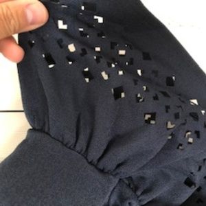 Banana Republic Navy Off Shoulder Top SZ L